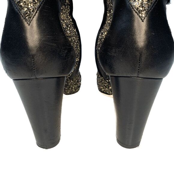Jimmy Choo Henrietta Silver Glitter Star Leather Trim Ankle Booties EU 36 US 6 - Picture 7 of 10